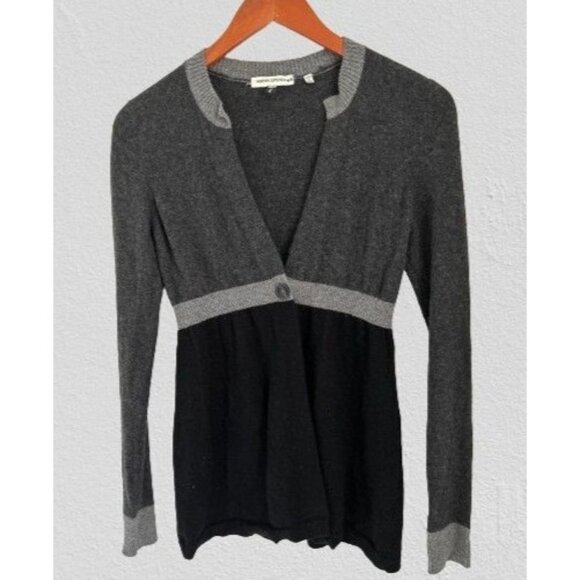 Bergdorf Goodman Sweaters - Bergdorf Goodman Knitted Cashmere Cardigan Gray Color-block Size XSmall